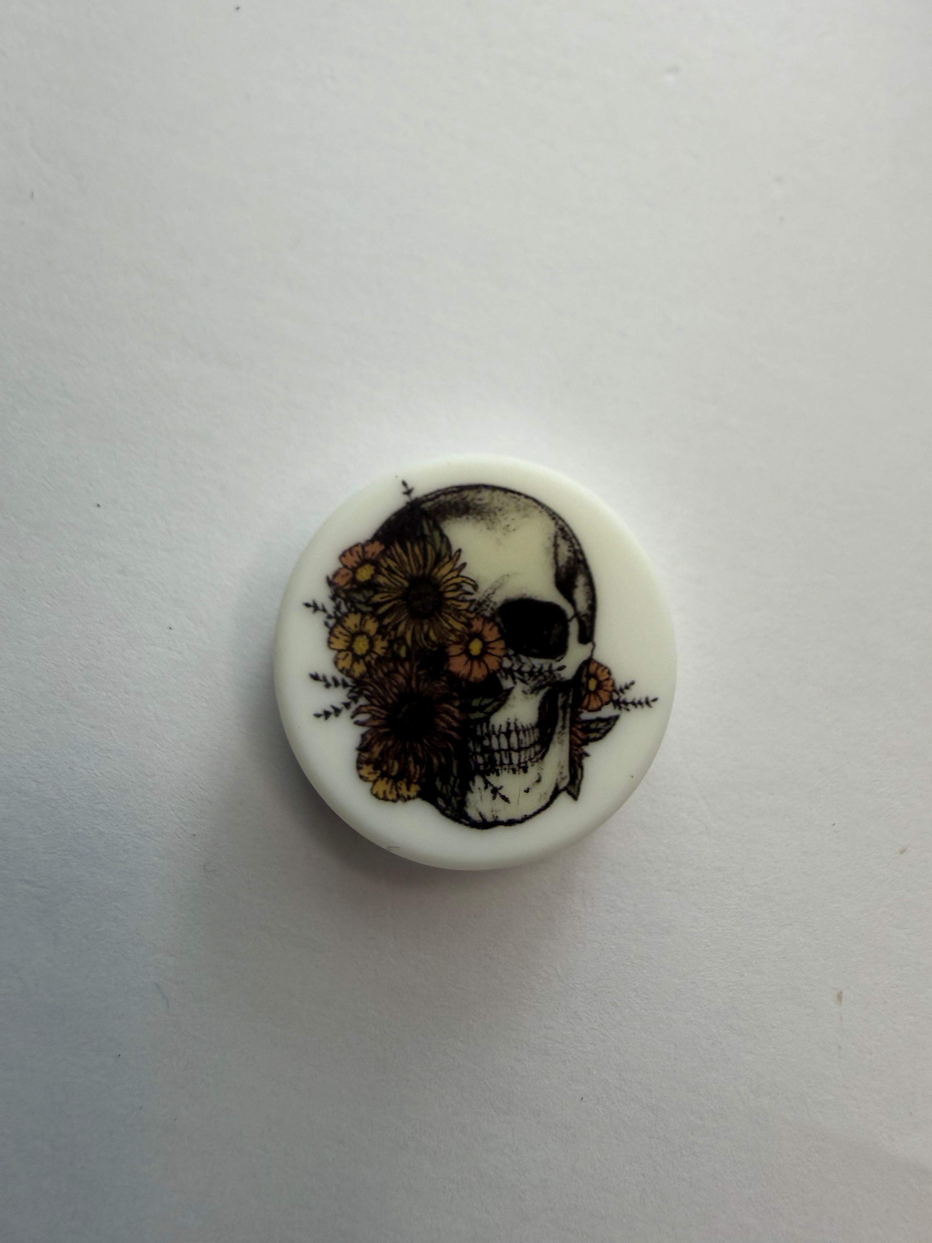 Floral skull focal